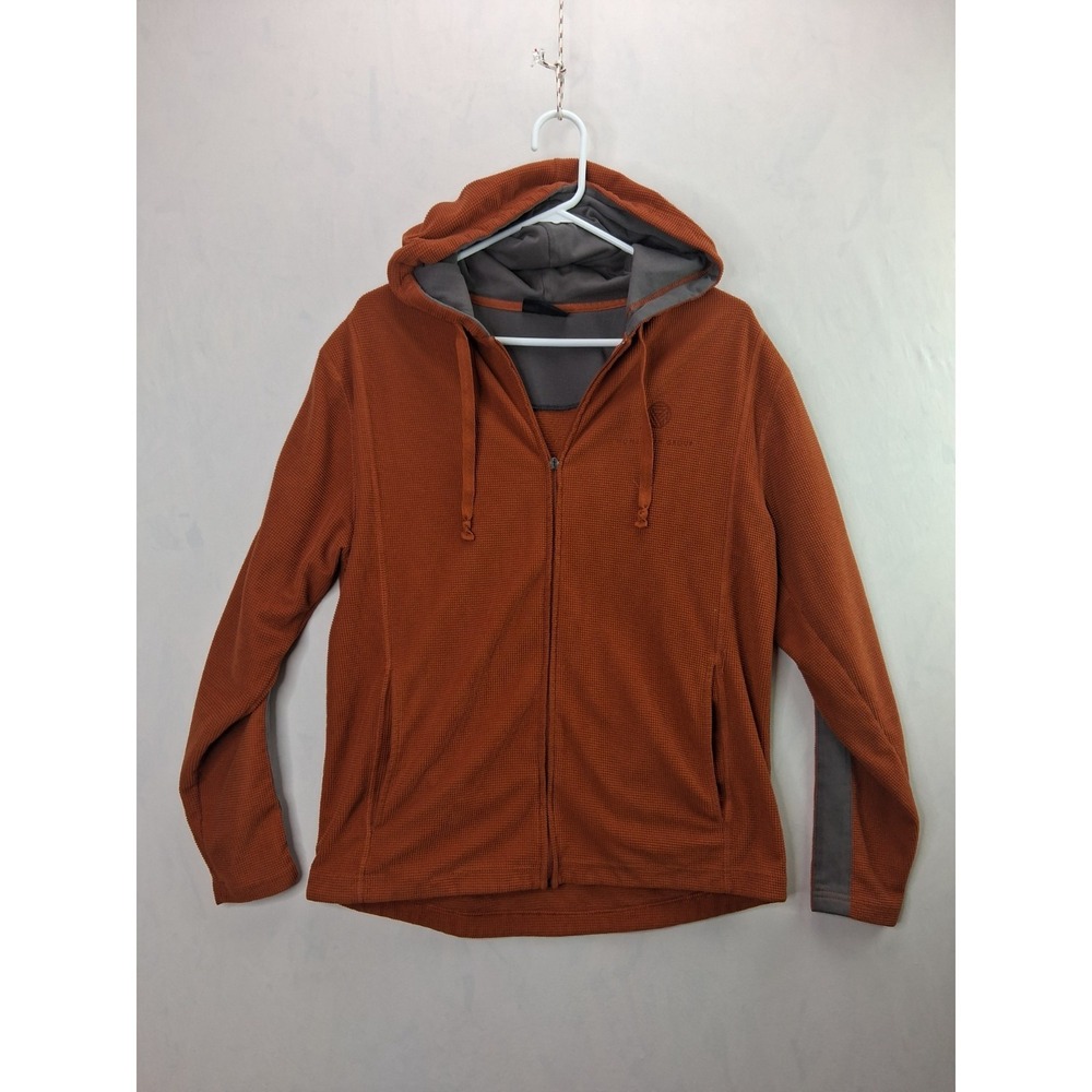 Fossa Springbok Waffle Fleece Jacket Womens Medium Burnt Orange Hooded‎ Full Zip